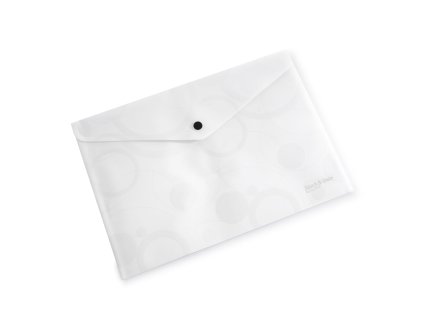 Listová kabelka s cvokom A4 Black and White biela