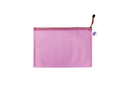 Obálka so zipsom sieťovaná A5 ružová