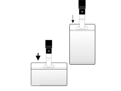 Visačka na menovku - na šírku s klipom, 96x76mm