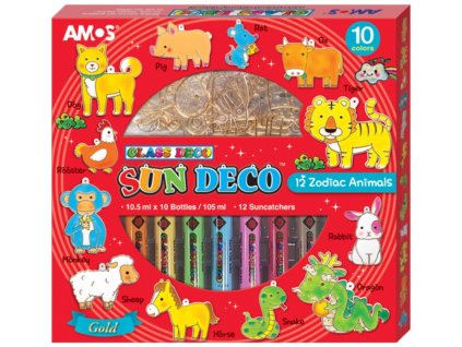 Farby na sklo sada 10 farieb 10,5 ml + 12 sklíčok ZVIERATÁ