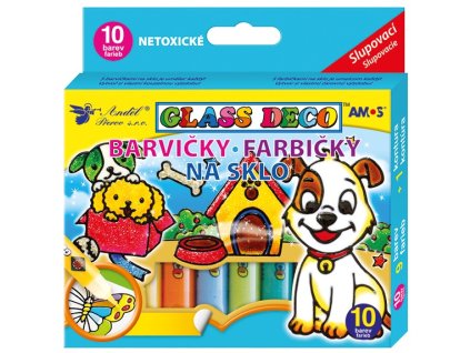 Farby na sklo sada 10 farieb 10,5 ml + fólie a šablóny