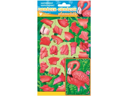 Samolepiaca skladačka plameniak 14 x 25 cm