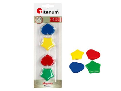 Magnety farebné tvary 30mm / 4ks - 201314
