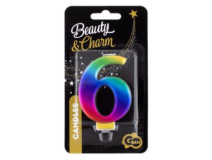 swieczka cyferka 6 galaxy 8 0 cm