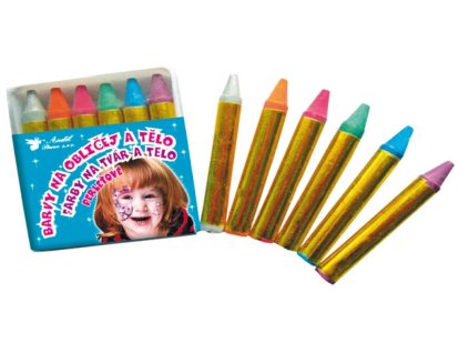 Farby na tvár  6 farieb po 2,5 g perleťové 6589