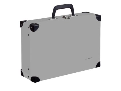 Kufrík lamino hranatý okovaný PASTELINI šedá