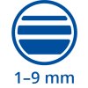 šířka stopy 1-9mm