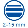 šířka stopy 2-15mm