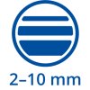 šířka stopy 2-10mm