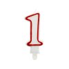 Sviečka číslo 1 – červený okraj – 7,5 cm