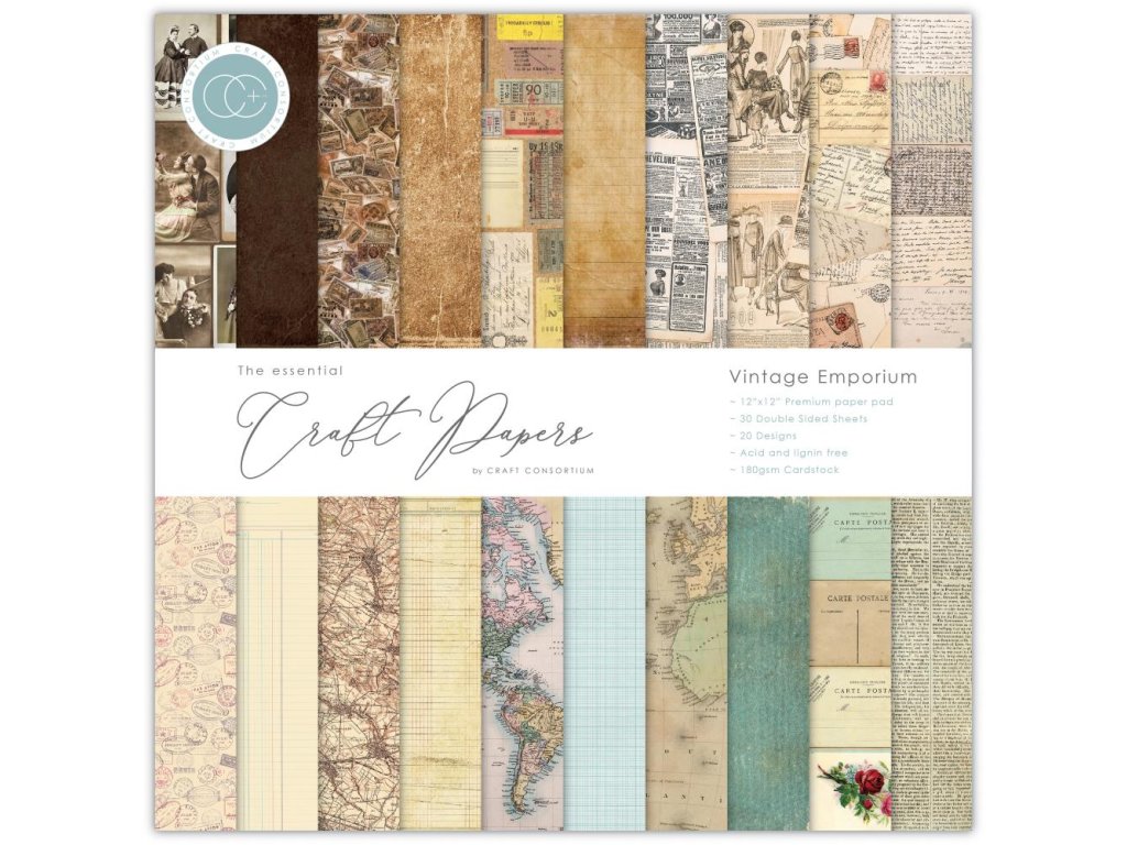 Craft Consortium - VINTAGE EMPORIUM - 12" cestovní scrapbooková sada