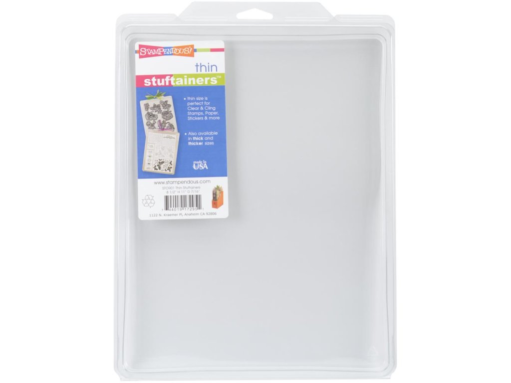 Stampendous - THICKER STUFTAINERS 7/16" / 22 x 28,4 x 1 cm - plastový box na silikonová a cling razítka
