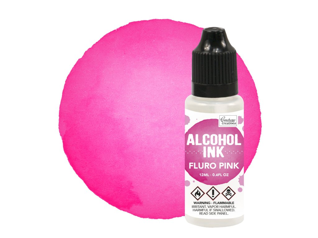 couture creations alcohol ink fluro pink 12ml co72