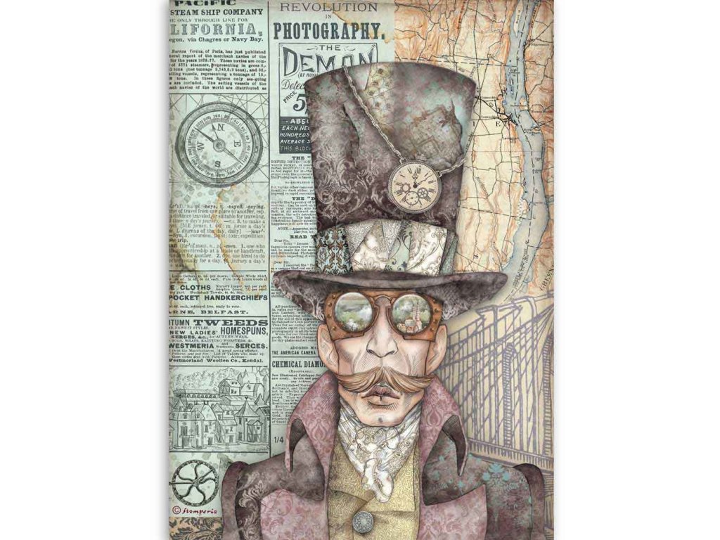 stamperia rice paper a4 sir vagabond photography d