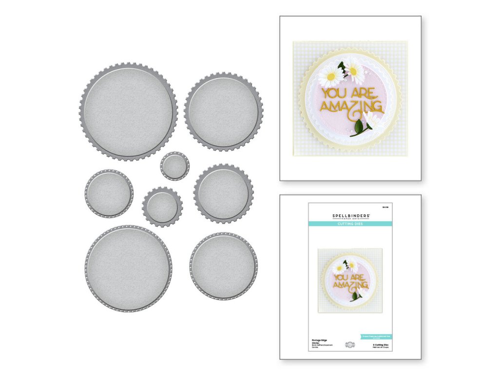 spellbinders postage edge circles etched diegs s5 5