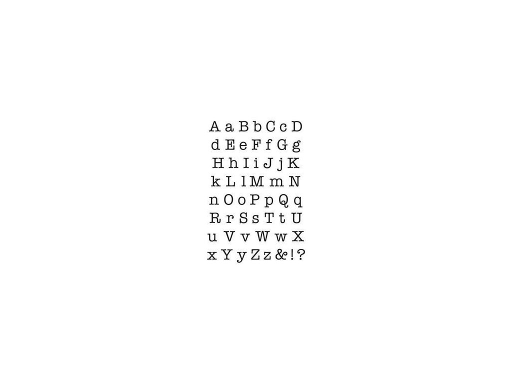 Kaisercraft - TYPEWRITER FONT - silikonová razítka pro scrapbook