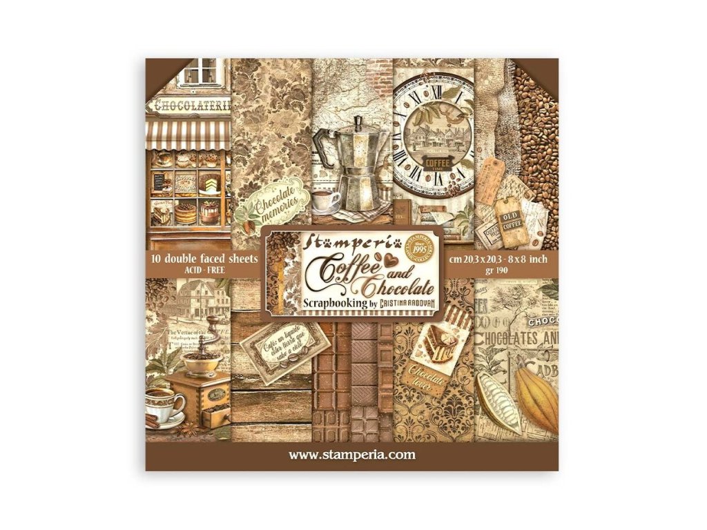 stamperia coffee and chocolate 8x8 inch paper pack
