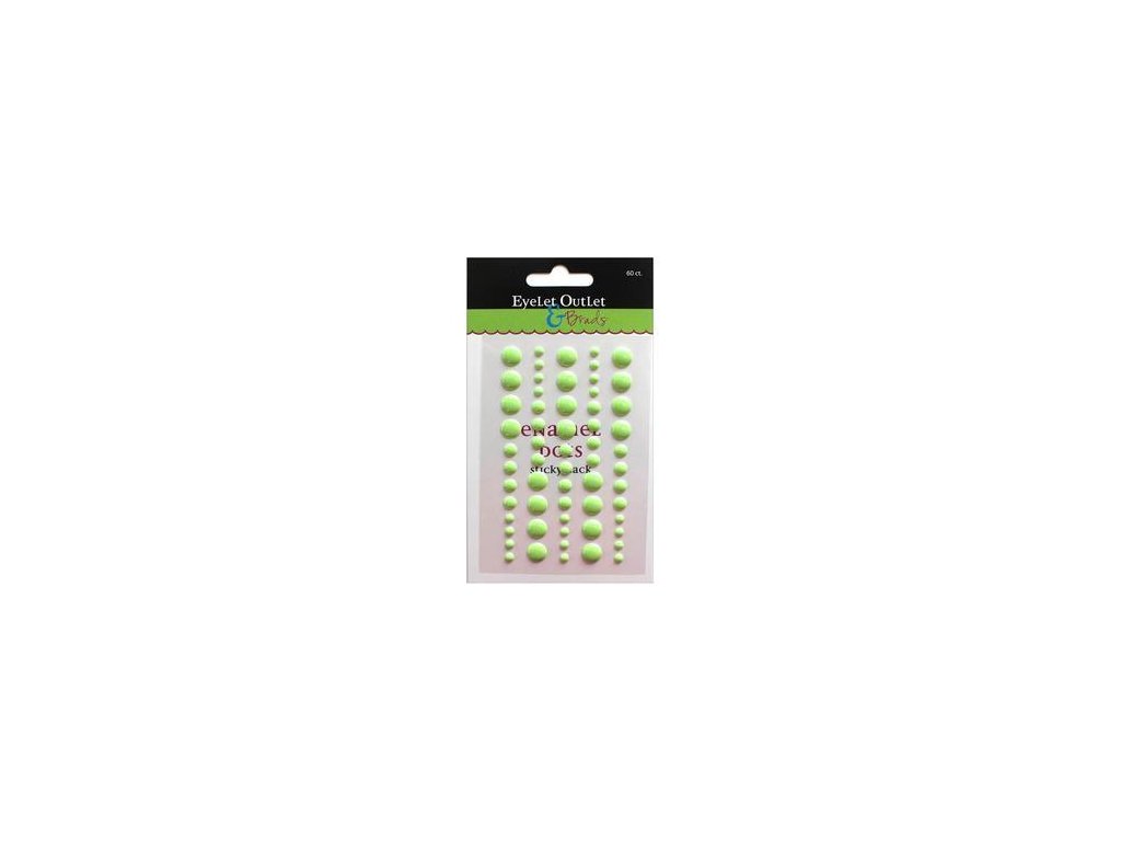 EYELET Outlet -  ADHESIVE / GREEN 2 - lesklé enamel dots, 60 ks
