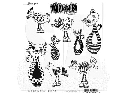 dylusions dyr55471 cat among the pigeons