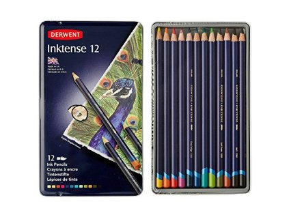 Derwent - INKTENSE - akvarelové pastelky, 12 ks