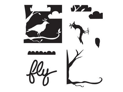 layered bird scene template 6 x 6 9243 p