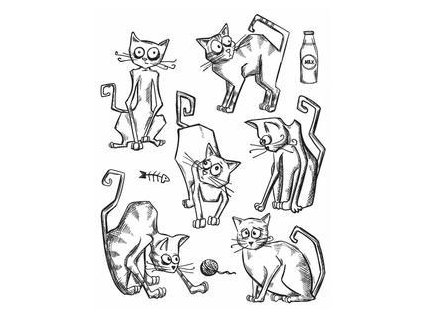 Stampers anonymous / Tim Holtz - CRAZY CAT - cling gumová razítka