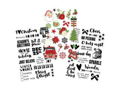 Simple Stories - VERY MERRY / CLEAR STICKERS   - samolepky