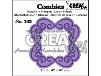 Crealies - COMBIES 103 - vyřezávací kovová šablona + silikonová razítka