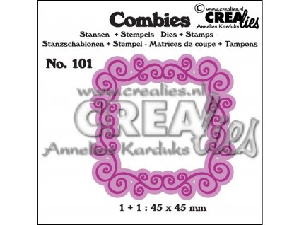 Crealies - COMBIES 101 - vyřezávací kovová šablona + silikonová razítka