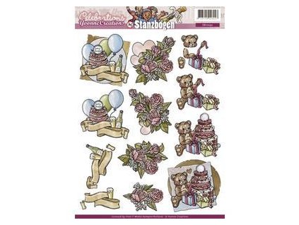 3d uitdrukvel card deco sb10090 yvonne creations celebrations feest