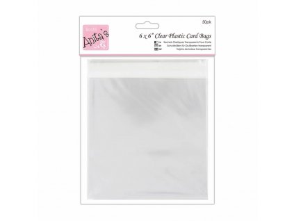 anitas clear plastic card bags 6x6 inch 50pk ant 1