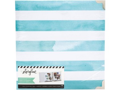 Heidi Swapp - STORYLINE / Watercolor Stripe - D-ring album včetně složek