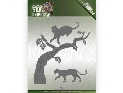 Amy Design - WILD ANIMALS / strom, kočka - vyřezávací šablony