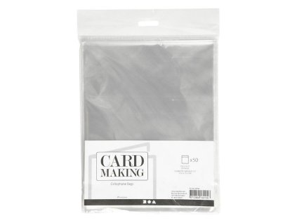 Card Making - celofánové sáčky na velikost  6x6" / 15,2 x 15,2 cm - 50 ks