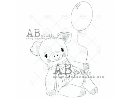 rubber stamp piggy id 652