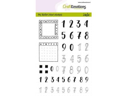 craftemotions clearstamps a6 bullet journal numbers 10mm pl 307027 en G
