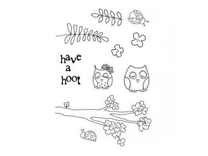 polkadoodles clear stamp set shabby owl