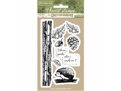 stamperia natural rubber stamp hedgehog wtkccr10