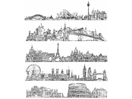 Stampers anonymous / Tim Holtz - CITYSCAPES - cling gumová razítka