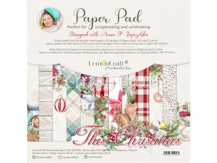 this christmas bloczek papierow do scrapbookingu 15x15cm lemoncraft