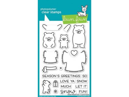 lawn fawn snow much fun clear stamps lf2411