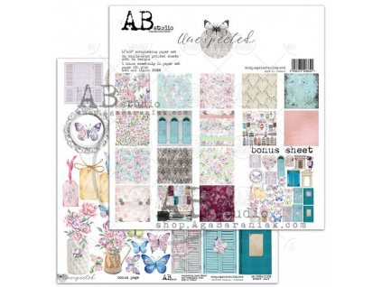 set 8x scrapbooking papers unexpected 30x30bonus page