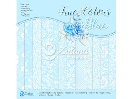 zestaw papierow do scrapbookingu 30x30cm zulana creations true colors blue