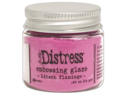 Ranger - DISTRESS / EMBOSSING GLAZE / KITSCH FLAMINGO - prášek na embossování, průhledný