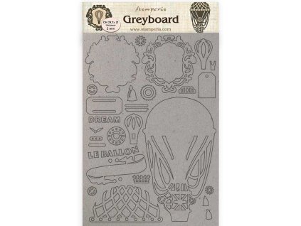 stamperia greyboard a4 voyages fantastiques air ba