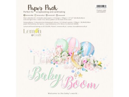 baby boom zestaw papierow do scrapbookingu 30x30cm lemoncraft