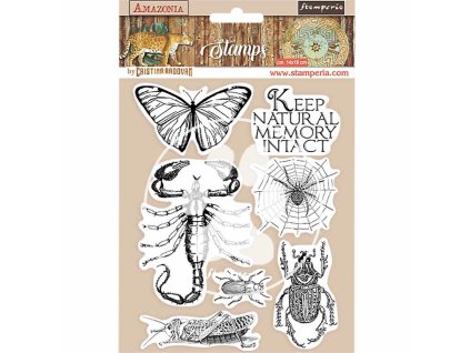 stamperia natural rubber stamp amazonia butterfly