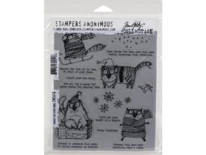 Stampers anonymous / Tim Holtz - SNARKY CAT CHRISTMAS - cling gumová razítka