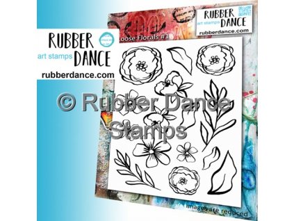 Rubber Dance - A5 / LOOSE FLORALS 1 - cling gumové razítko bez pěny