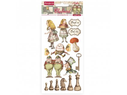 stamperia chipboard 15x30cm alice through the look